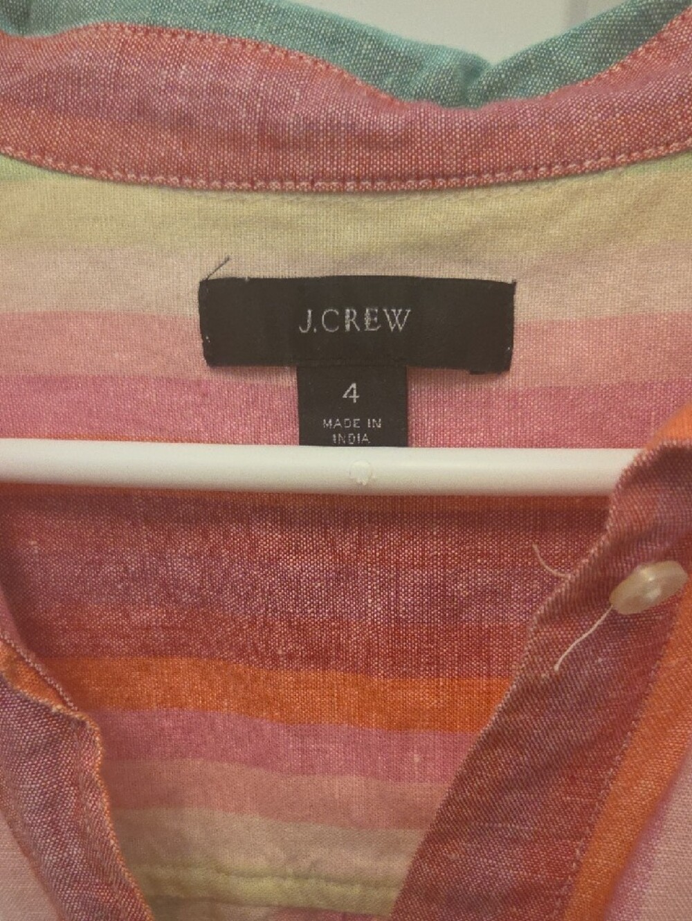 J. Crew Pastel Rainbow-Stripes Button Down Shirt - Picture 2 of 3